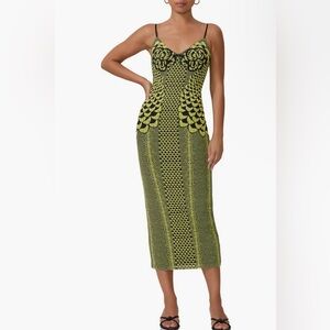 AFRM Black and Yellow Sheath Midi Dress for Night Out